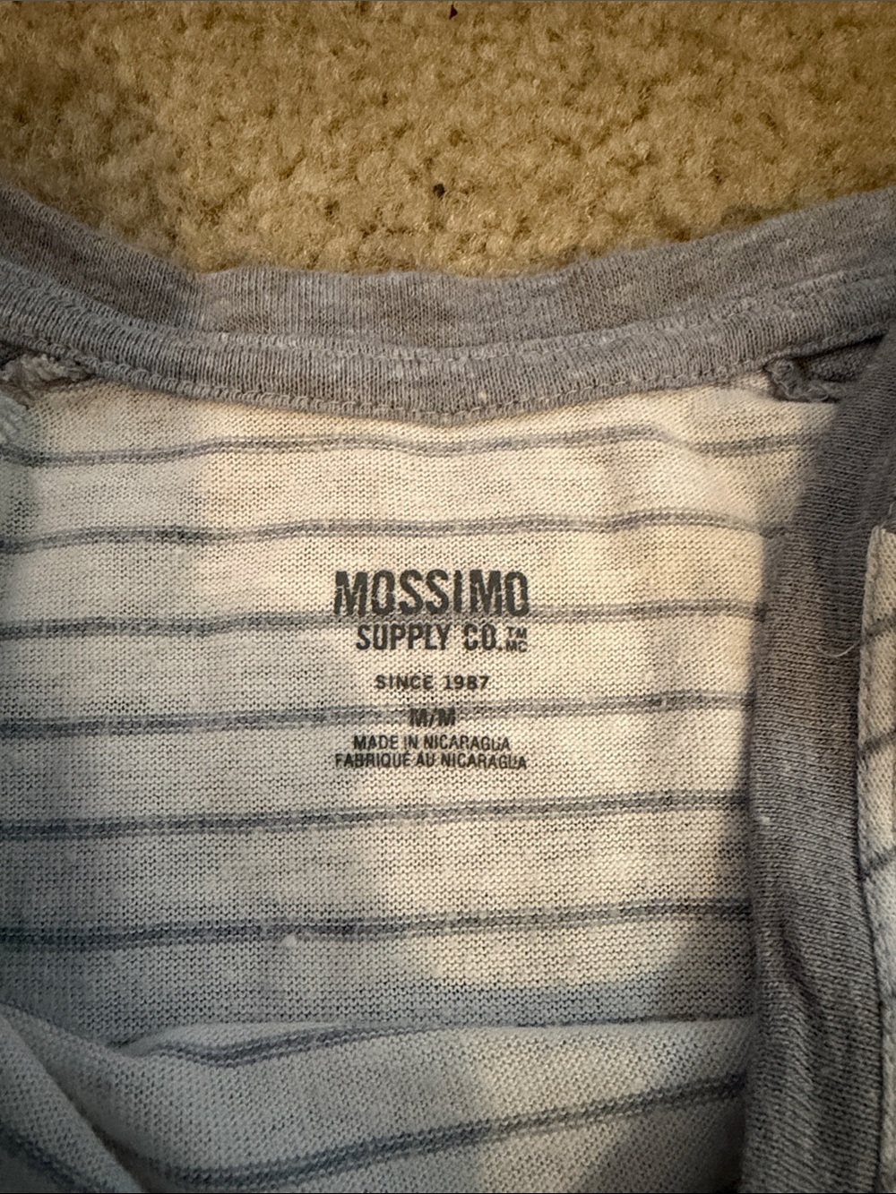 Mossimo Supply Co. Cream and Light Blue Striped Long Sleeve Top - Picture 2 of 2